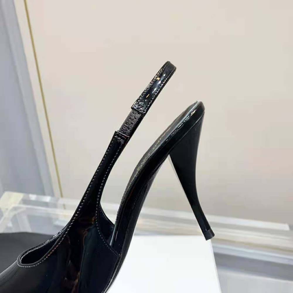 Saint Laurent YSL Women Viper Slingback Pumps in Patent Leather - image 9