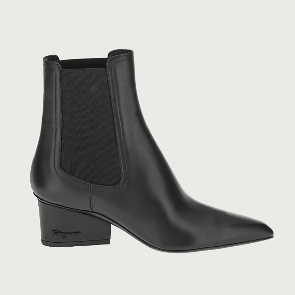 Side angle of Salvatore Ferragamo Women Chelsea Boot in 55mm Heel-Black