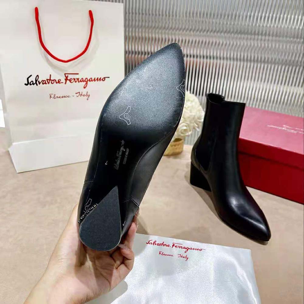 Salvatore Ferragamo Women Chelsea Boot in 55mm Heel-Black - image 8