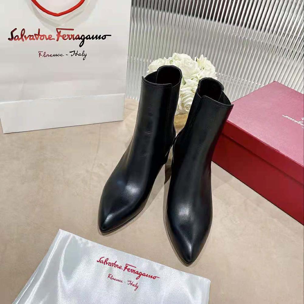 Front view showcasing silhouette of Salvatore Ferragamo Women Chelsea Boot