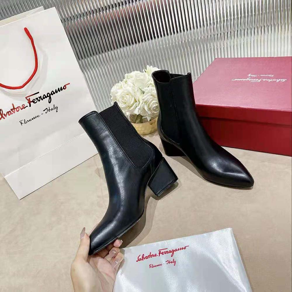 Salvatore Ferragamo Women Chelsea Boot in 55mm Heel-Black - image 4