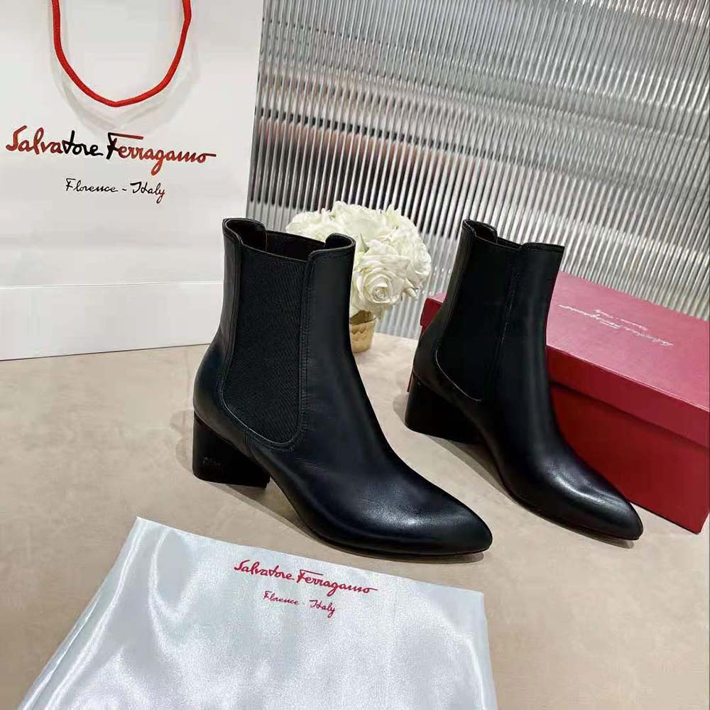 Salvatore Ferragamo Women Chelsea Boot in 55mm Heel-Black - image 5