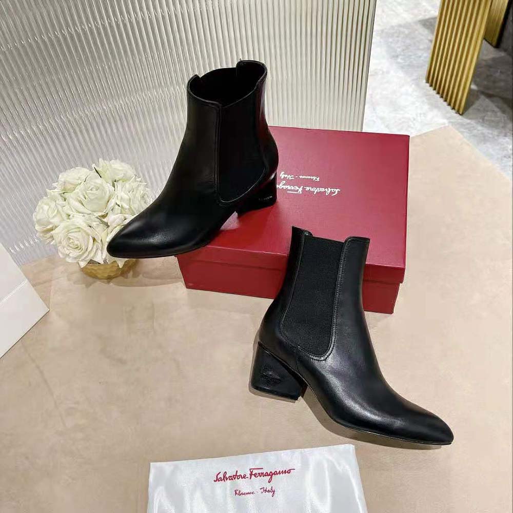 Salvatore Ferragamo Women Chelsea Boot in 55mm Heel-Black - image 6