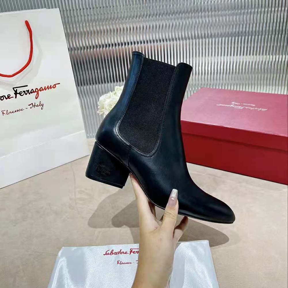 Salvatore Ferragamo Women Chelsea Boot in 55mm Heel-Black - image 7
