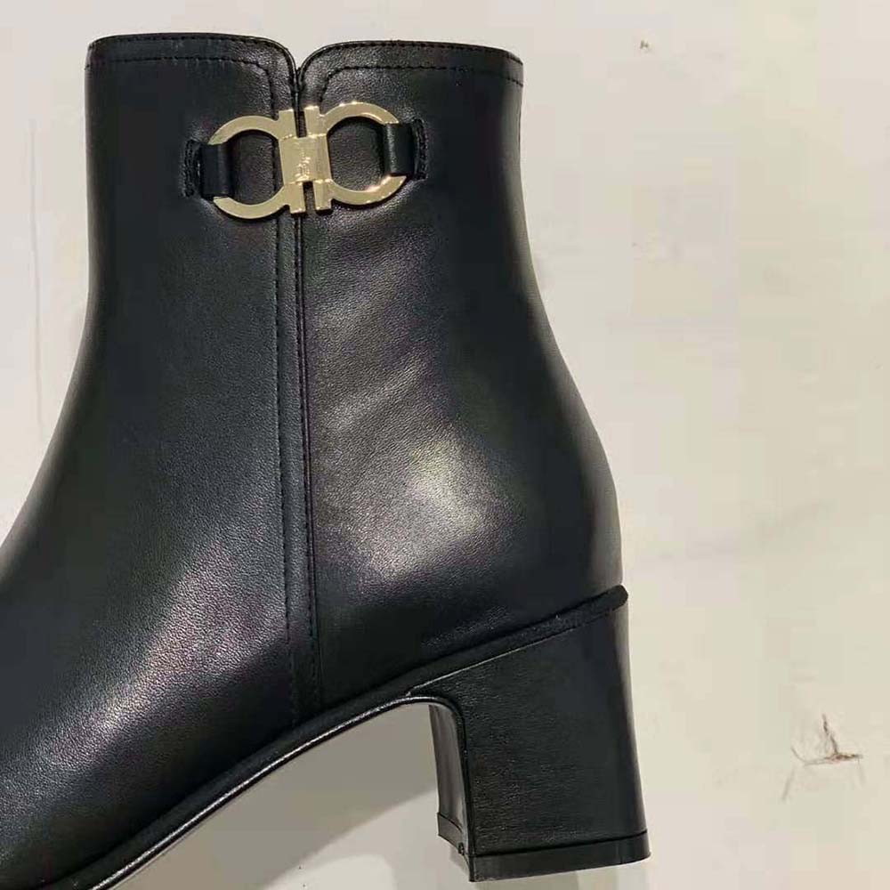 Salvatore Ferragamo Women Gancini Bootie in 55mm Heel-Black - image 8