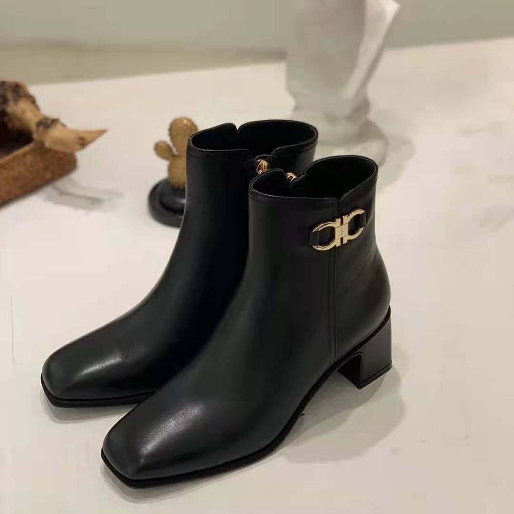 Salvatore Ferragamo Women Gancini Bootie in 55mm Heel-Black - image 4