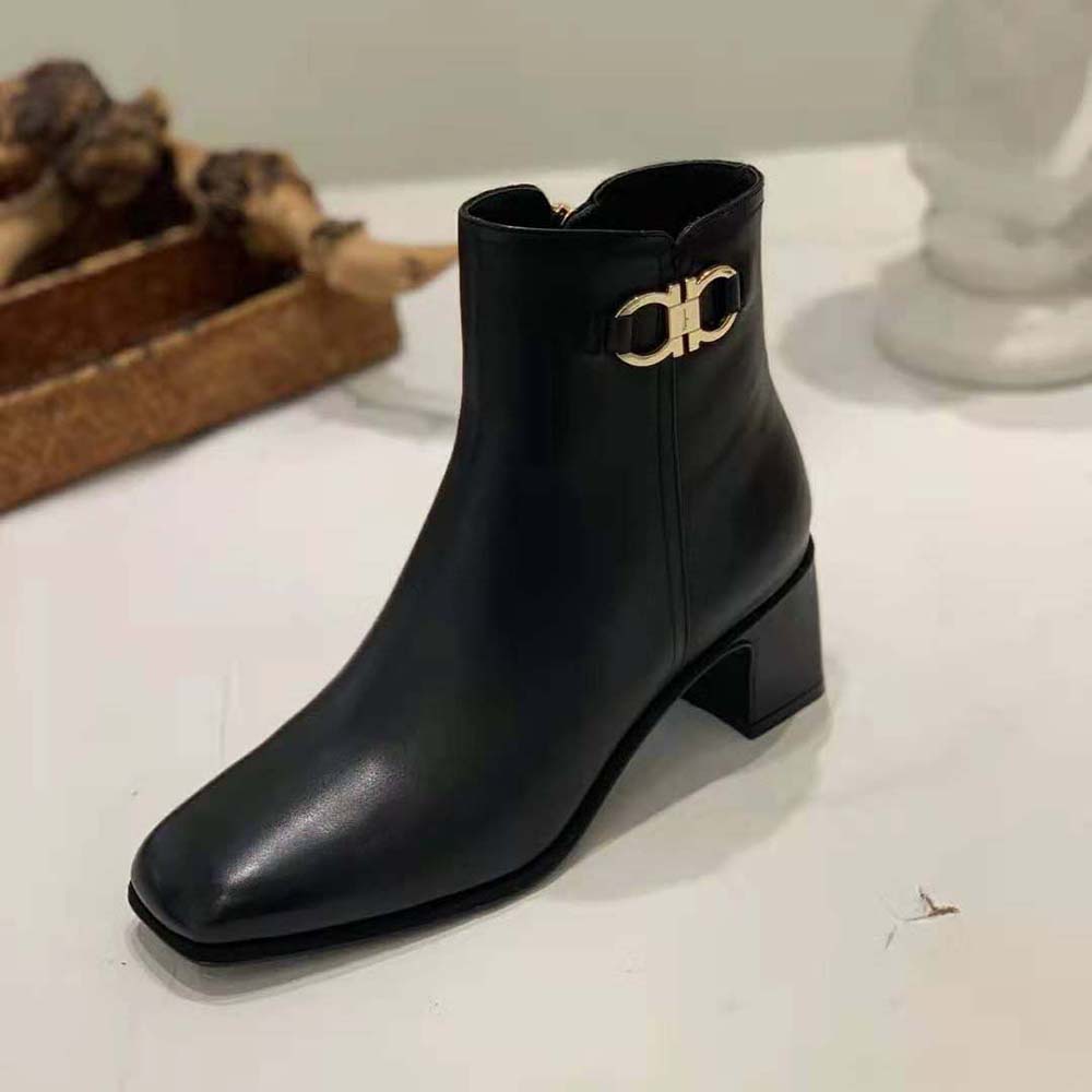 Salvatore Ferragamo Women Gancini Bootie in 55mm Heel-Black - image 5
