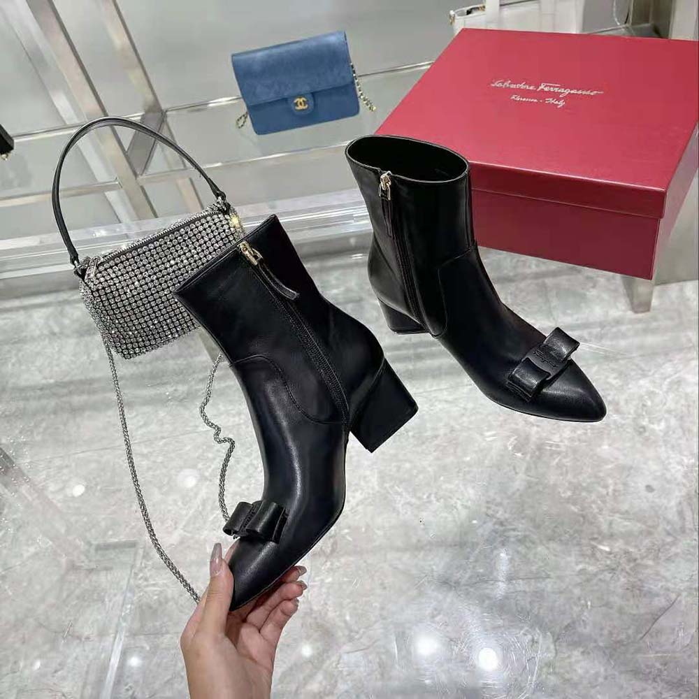 Salvatore Ferragamo Women Viva Bootie in 55mm Heel-Black - image 6