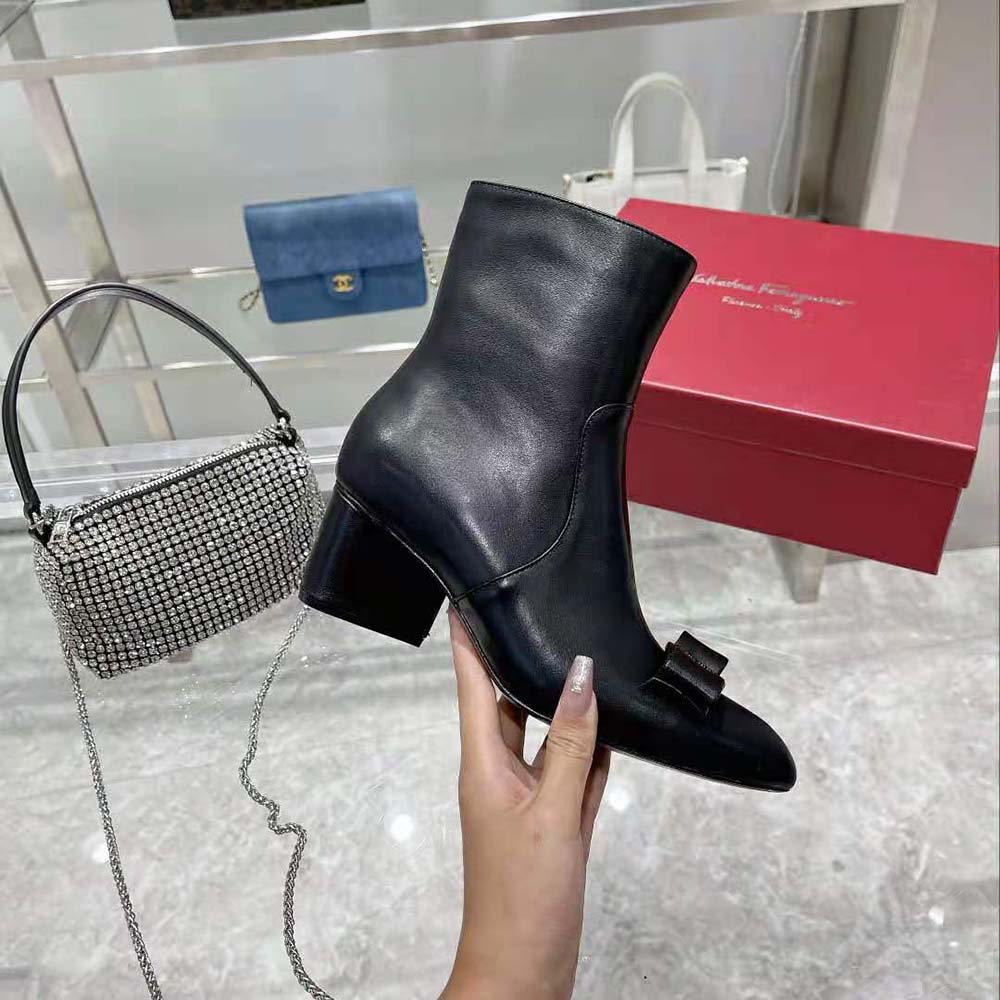 Salvatore Ferragamo Women Viva Bootie in 55mm Heel-Black - image 9
