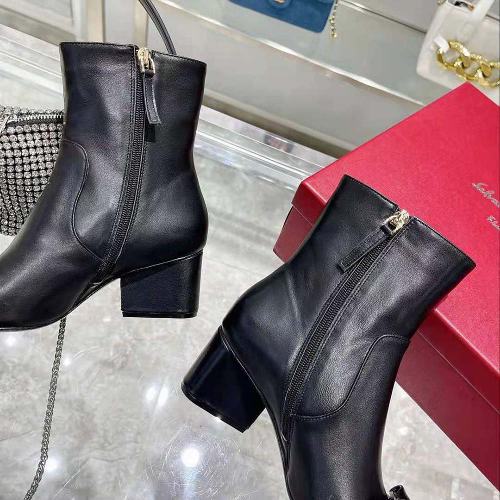 Salvatore Ferragamo Women Viva Bootie in 55mm Heel-Black - image 8