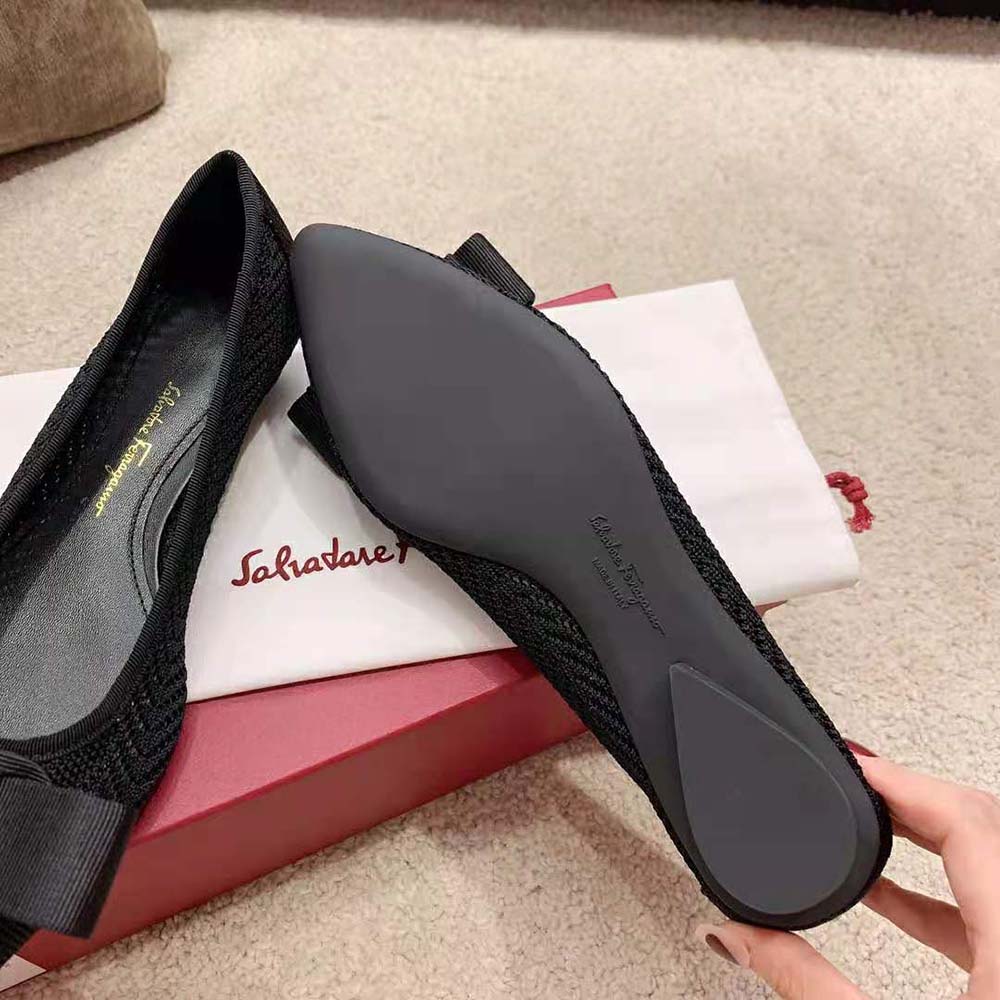 Salvatore Ferragamo Women Viva Responsible Ballet Flat-Black - image 8