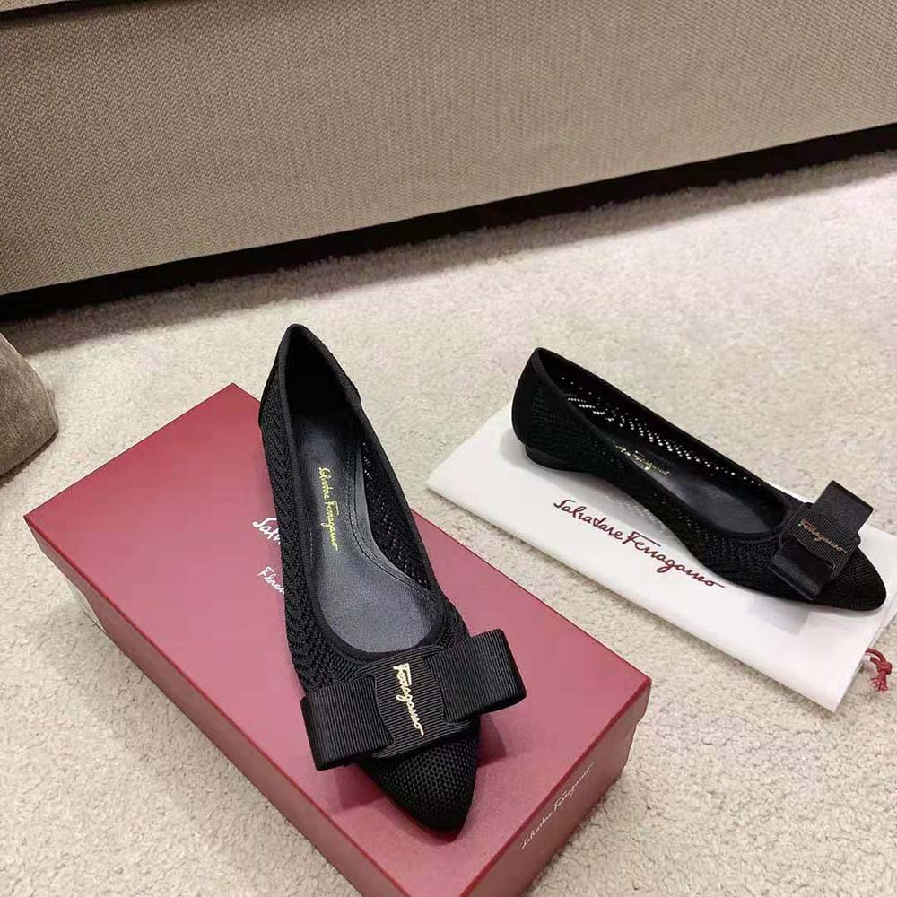 Salvatore Ferragamo Women Viva Responsible Ballet Flat-Black - image 4
