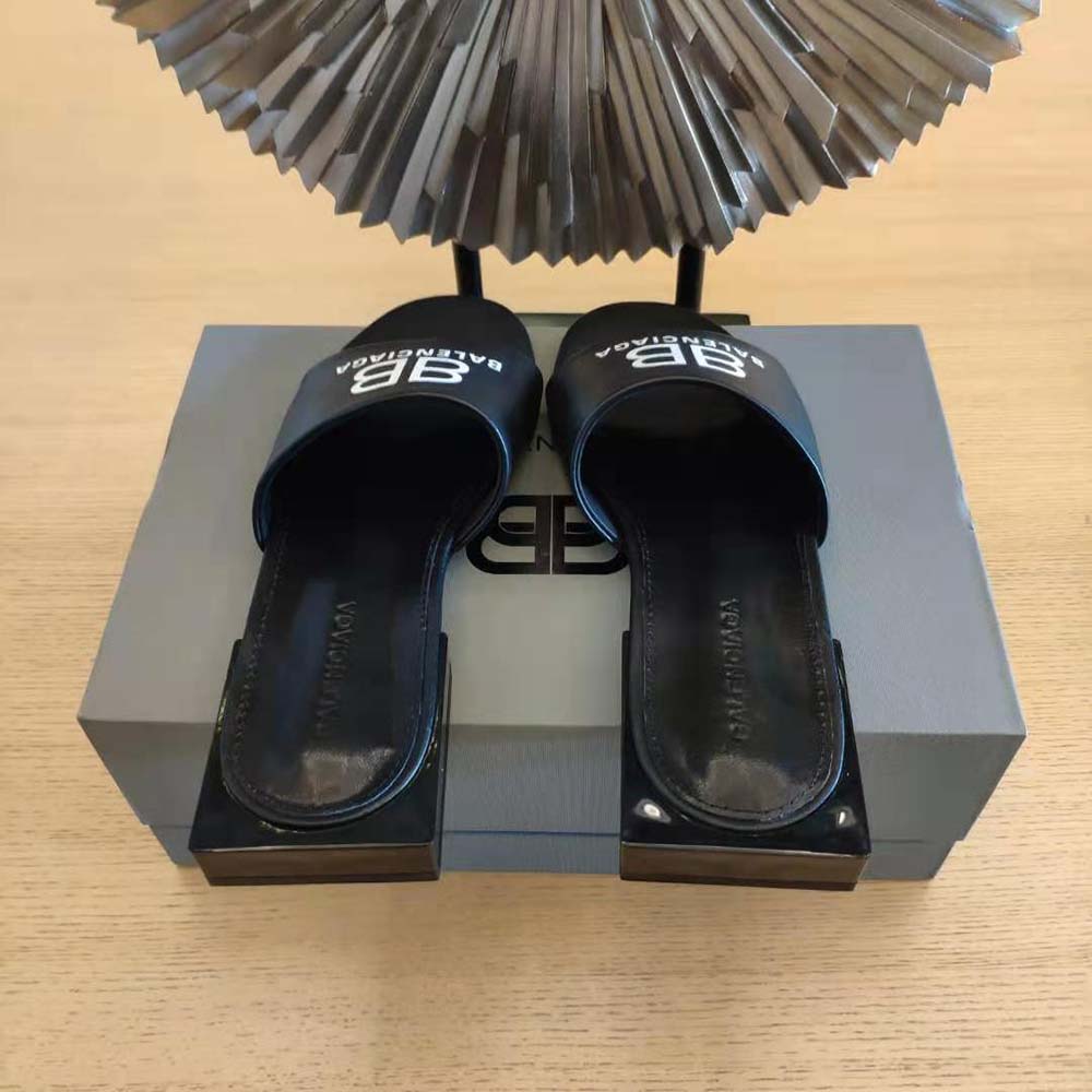 Balenciaga Women Box Sandal in Black and White Soft Nappa Sheepskin - image 10