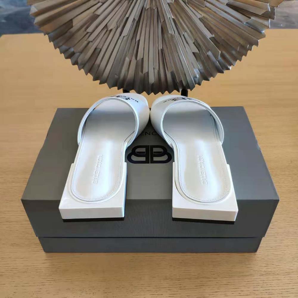Balenciaga Women Box Sandal in White and Black Soft Nappa Sheepskin - image 10