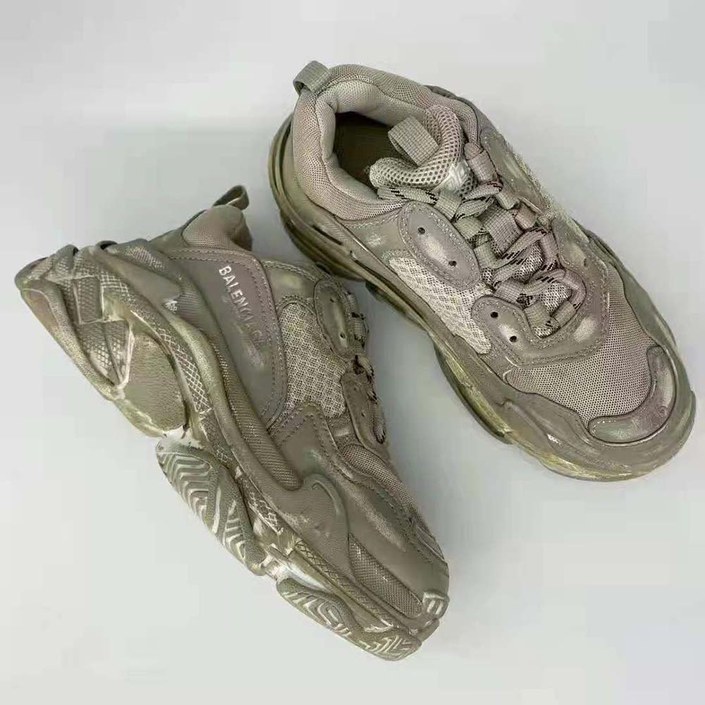Balenciaga Women Triple S Faded Sneaker in Beige - image 4