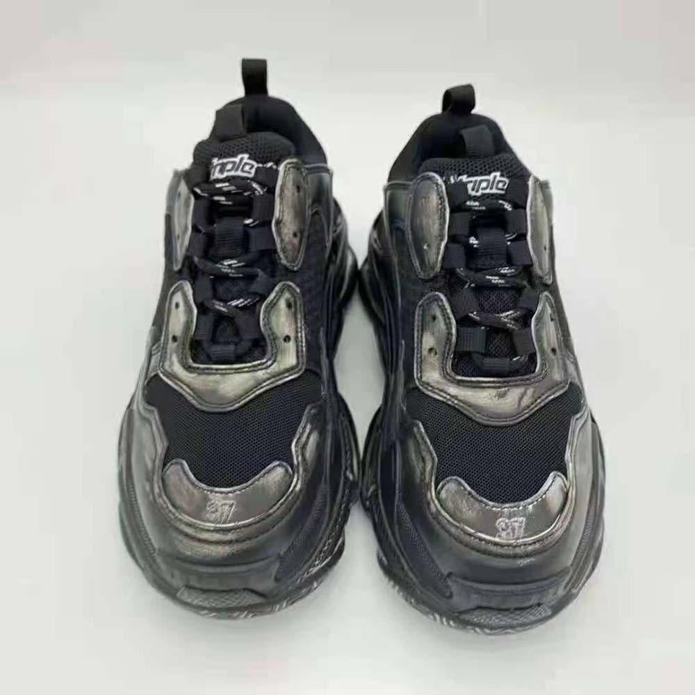Sole detail showing layered design on Balenciaga Women Triple S Faded Sneaker