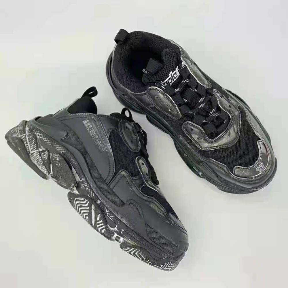 Balenciaga Women Triple S Faded Sneaker in Black - image 4