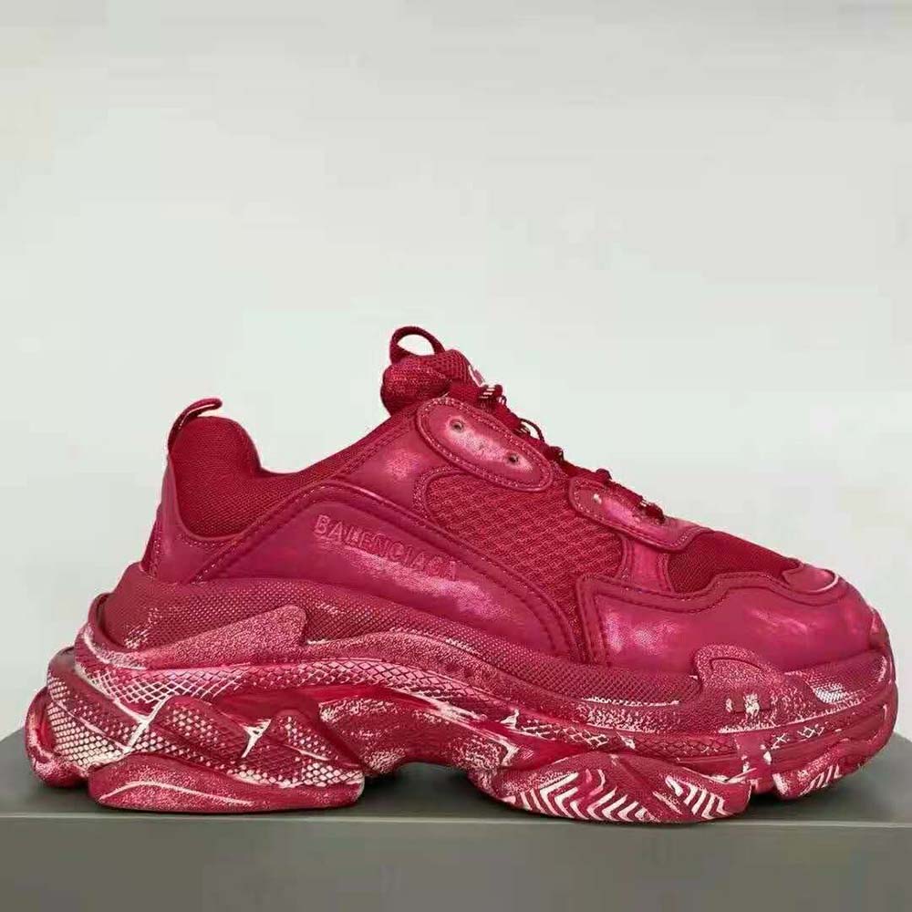 Balenciaga Women Triple S Faded Sneaker in Red - image 4