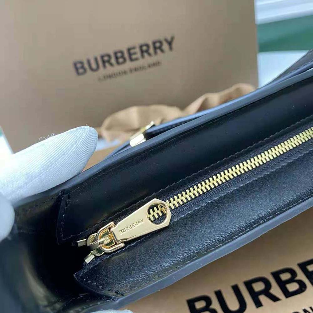 Burberry Women Leather TB Shoulder Bag-Black - image 8