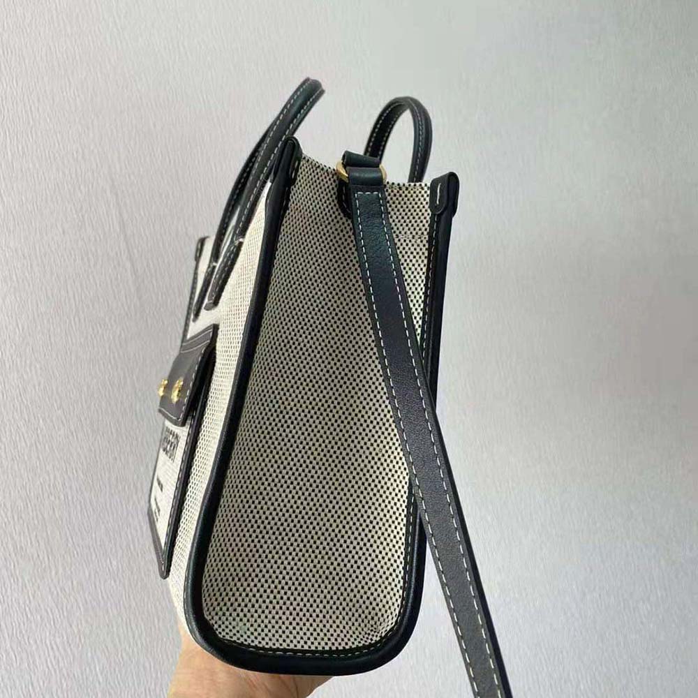Burberry Women Mini Two-tone Canvas and Leather Freya Bag-Silver - image 6