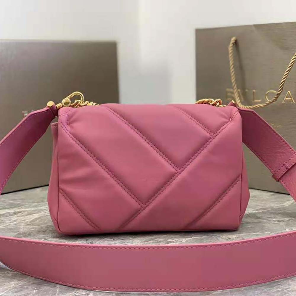 Side angle showing adjustable strap of Bvlgari Women Serpenti Cabochon Bag