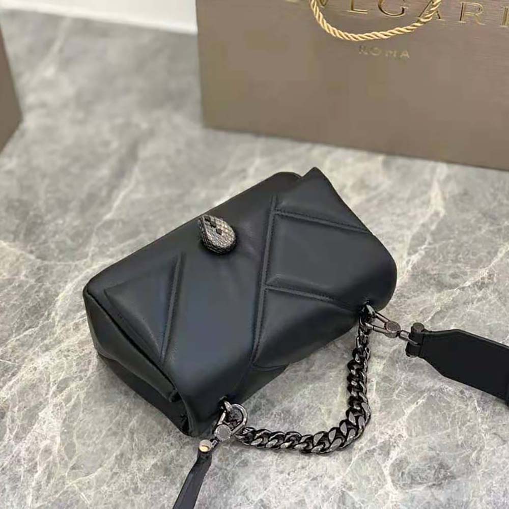 Bvlgari Women Serpenti Cabochon Crossbody Mini Bag-Black - image 5