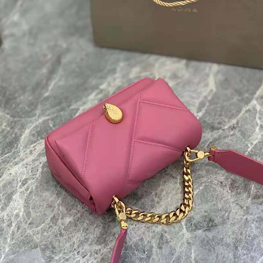 Bvlgari Women Serpenti Cabochon Crossbody Mini Bag-Pink - image 4