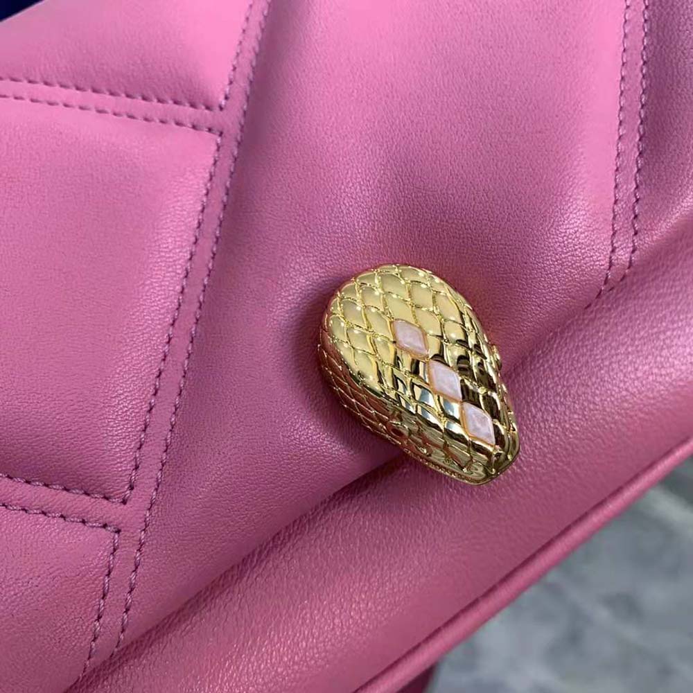 Bvlgari Women Serpenti Cabochon Crossbody Mini Bag-Pink - image 8