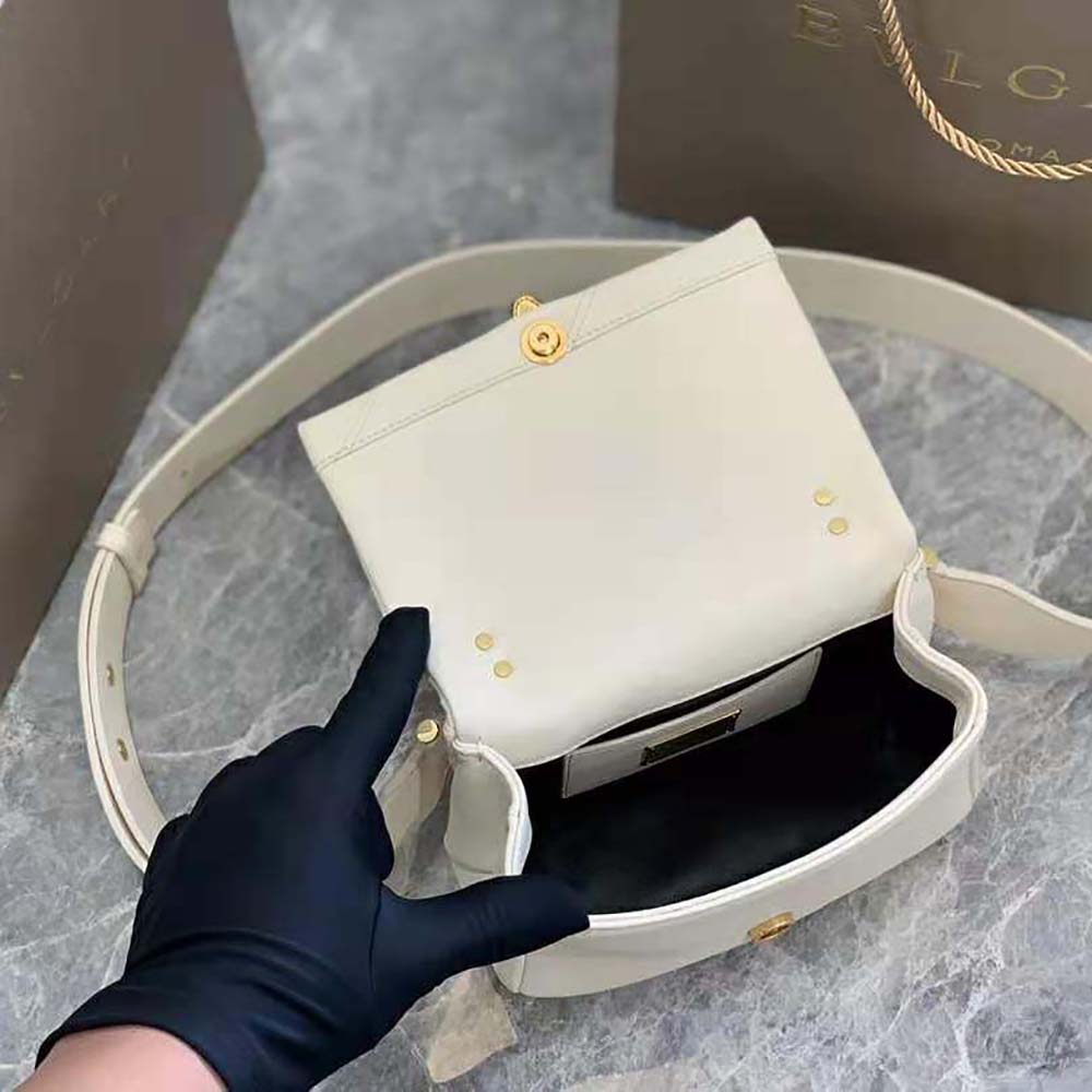 Bvlgari Women Serpenti Cabochon Crossbody Mini Bag-White - image 7