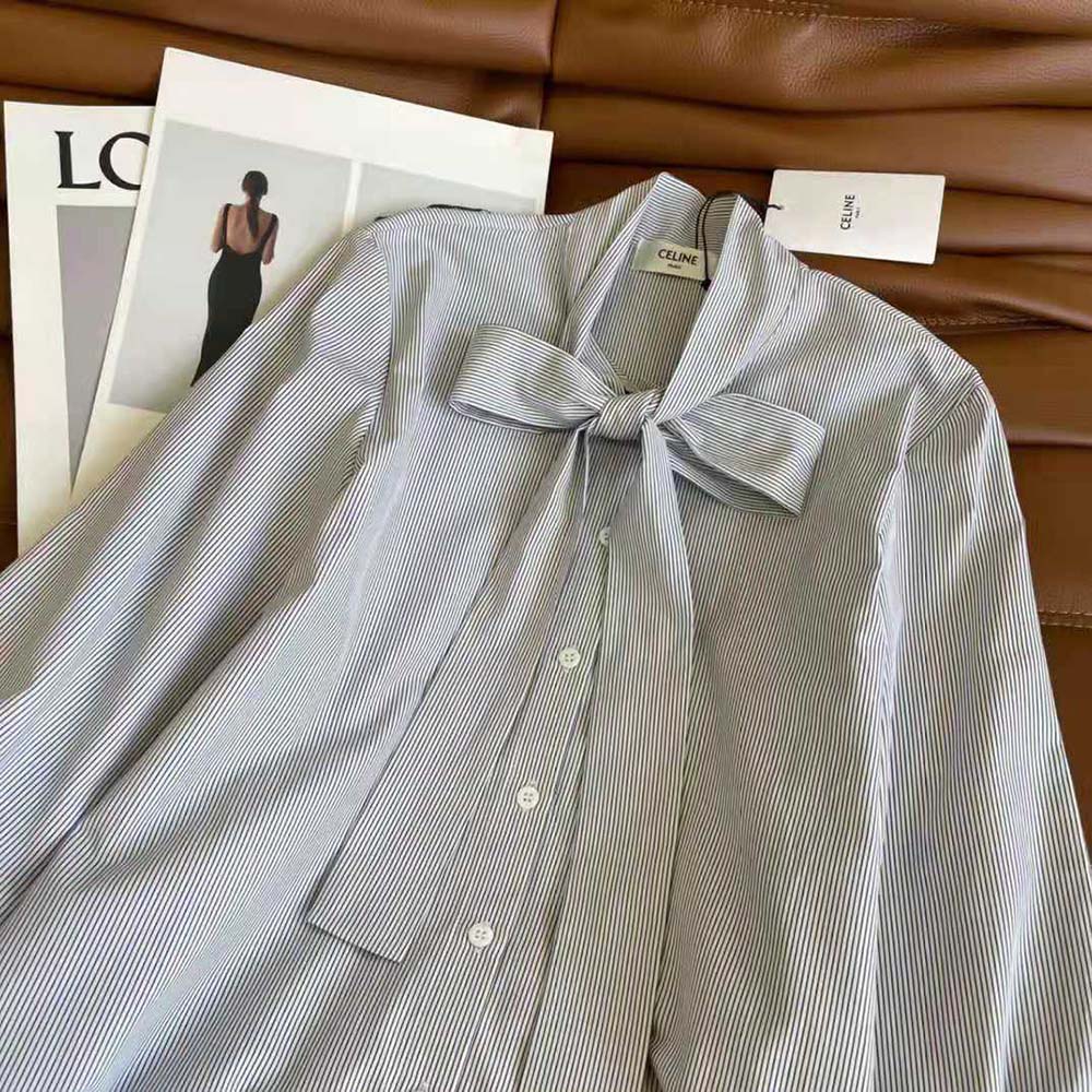Celine Women Lavalliere Blouse in Silk Poplin - image 5