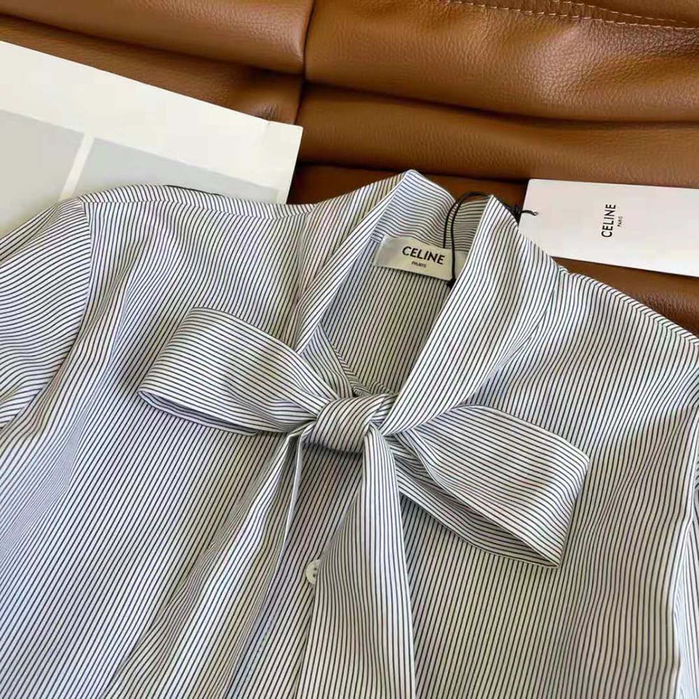 Celine Women Lavalliere Blouse in Silk Poplin - image 6