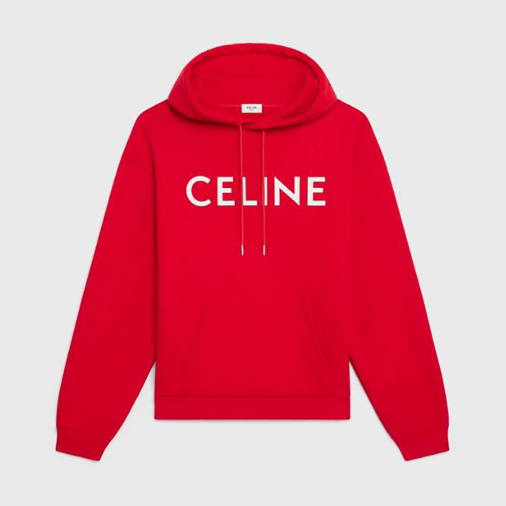 Celine Women Loose Celine Sweatshirt in Cotton Fleece-Red - image 1