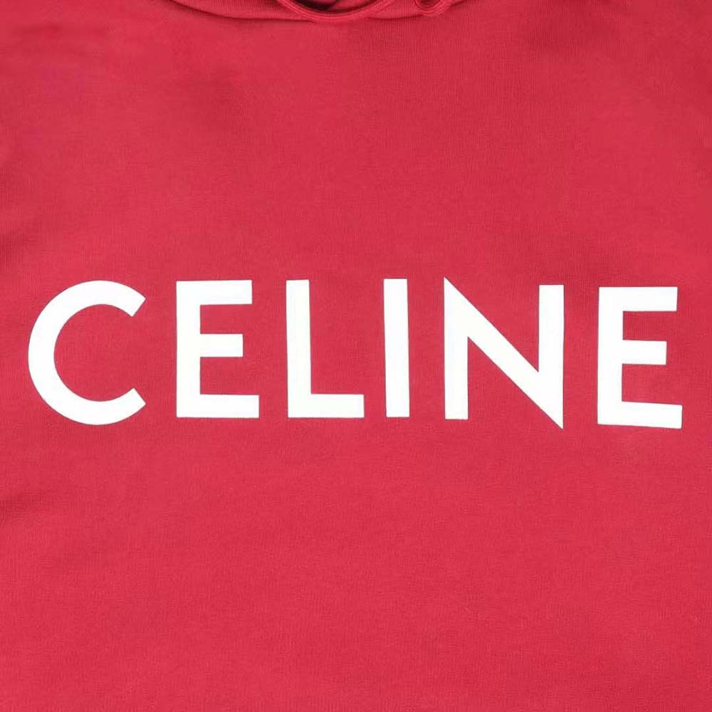 Celine Women Loose Celine Sweatshirt in Cotton Fleece-Red - image 6