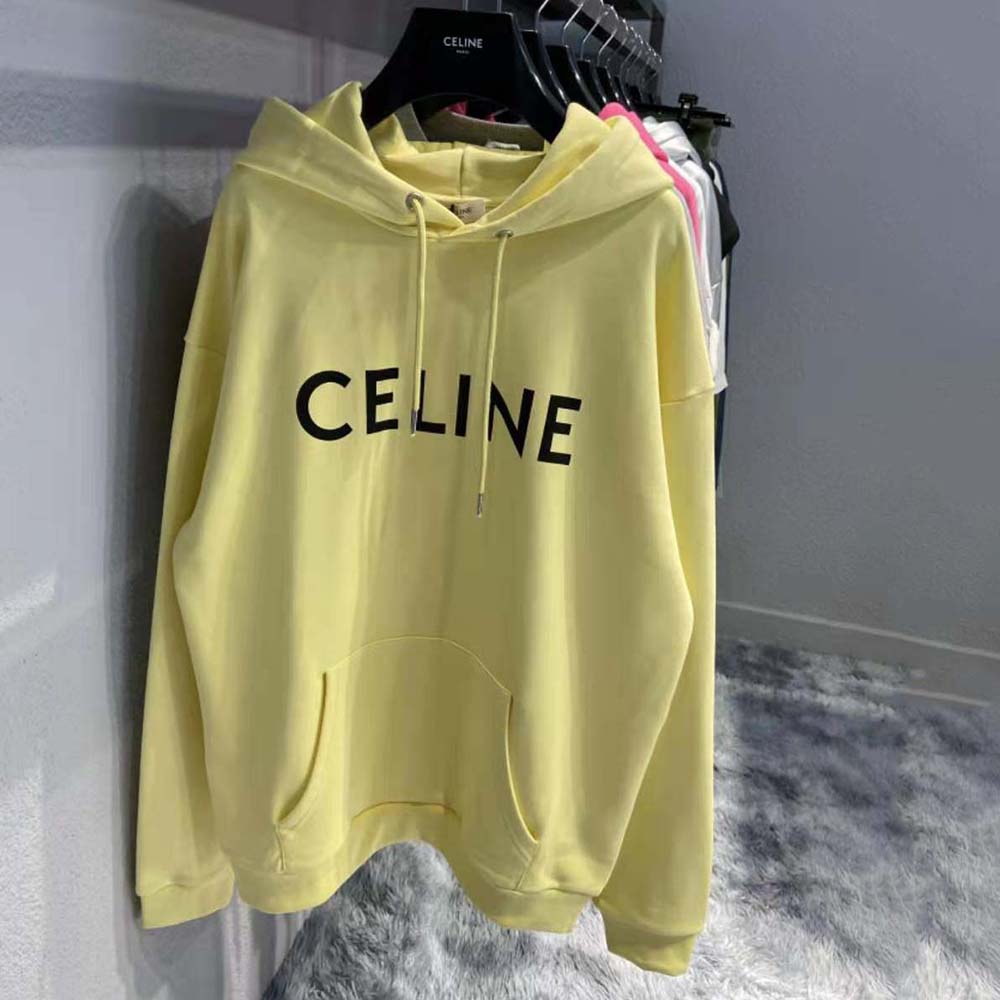 Celine Women Loose Celine Sweatshirt in Cotton-Yellow - image 4