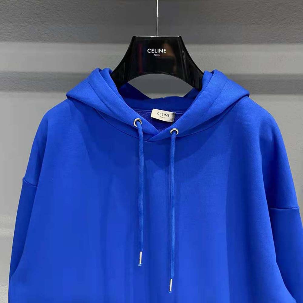 Celine Women Loose Sweatshirt in Cotton Fleece-Blue - image 4
