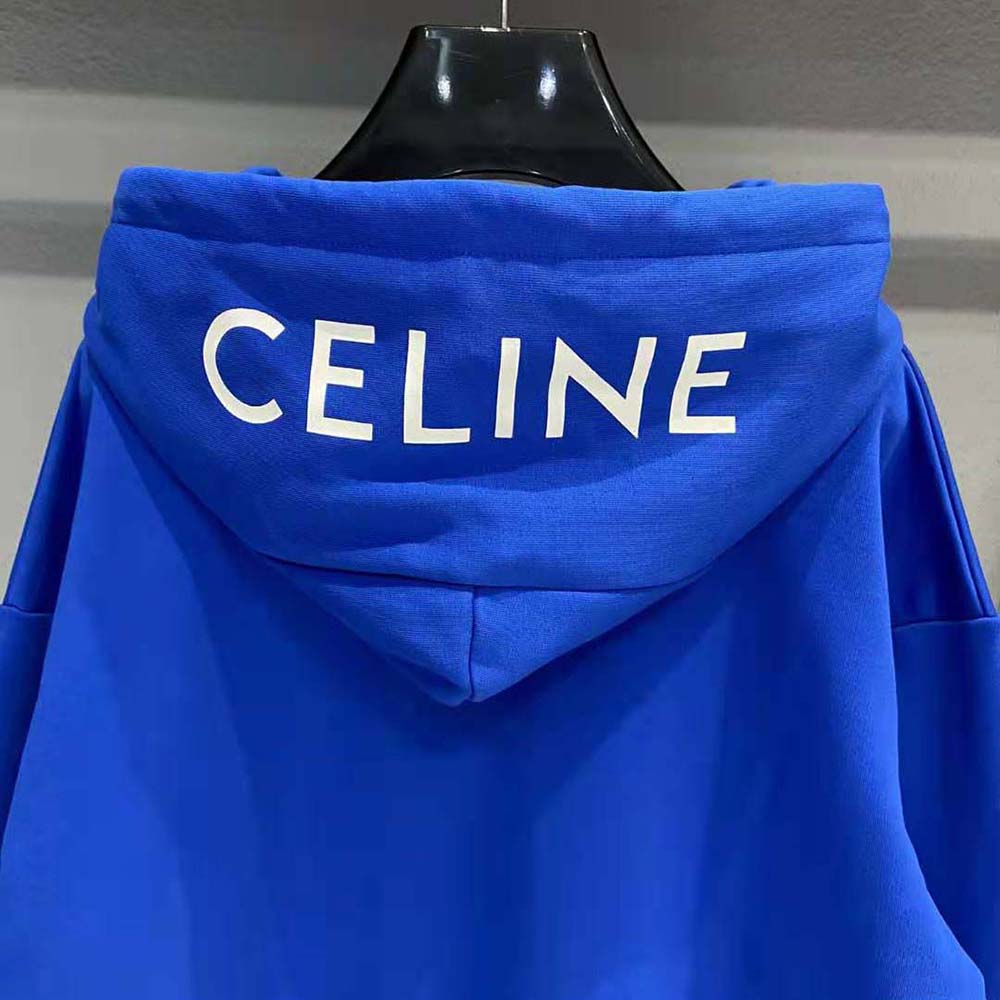Celine Women Loose Sweatshirt in Cotton Fleece-Blue - image 5