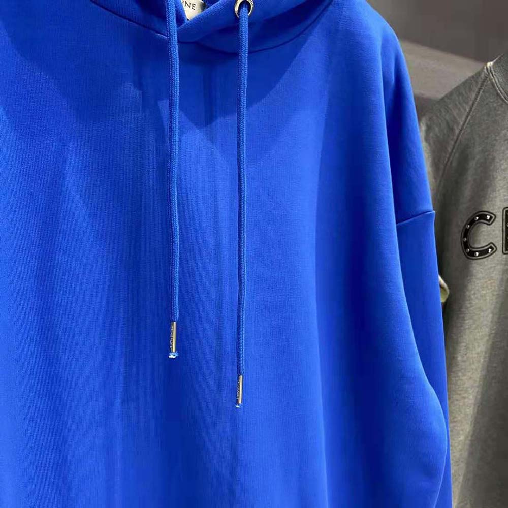 Celine Women Loose Sweatshirt in Cotton Fleece-Blue - image 7