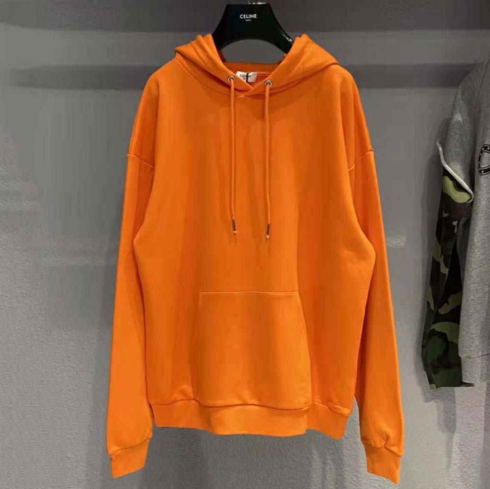 Celine Women Loose Sweatshirt in Cotton Fleece-Orange - image 2