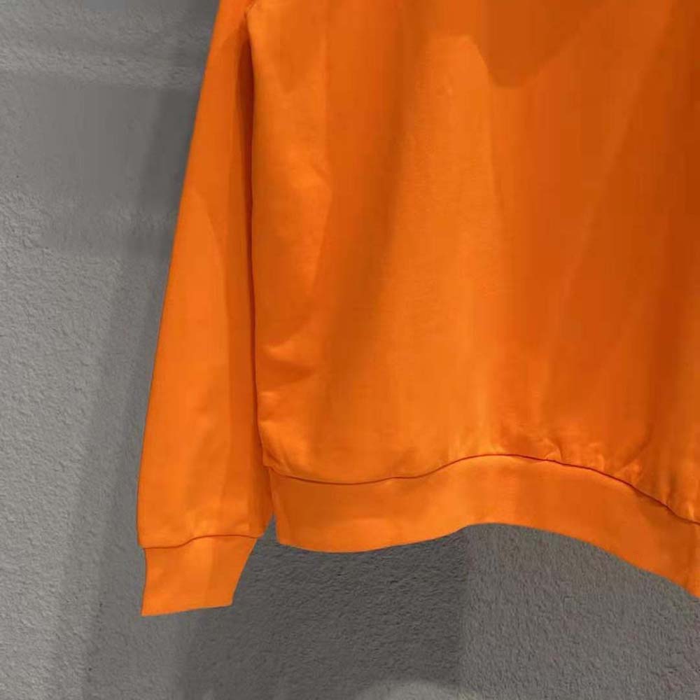 Celine Women Loose Sweatshirt in Cotton Fleece-Orange - image 6