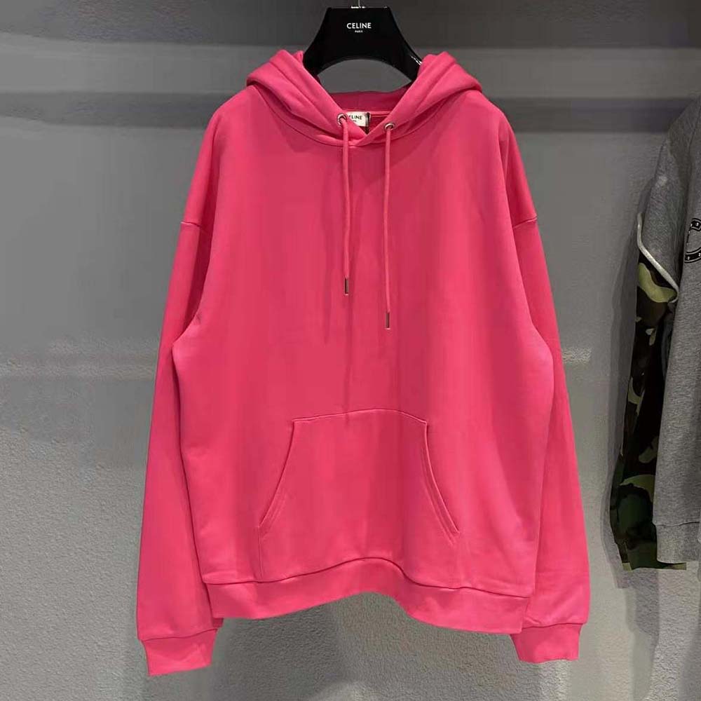 Celine Women Loose Sweatshirt in Cotton Fleece-Pink - image 2