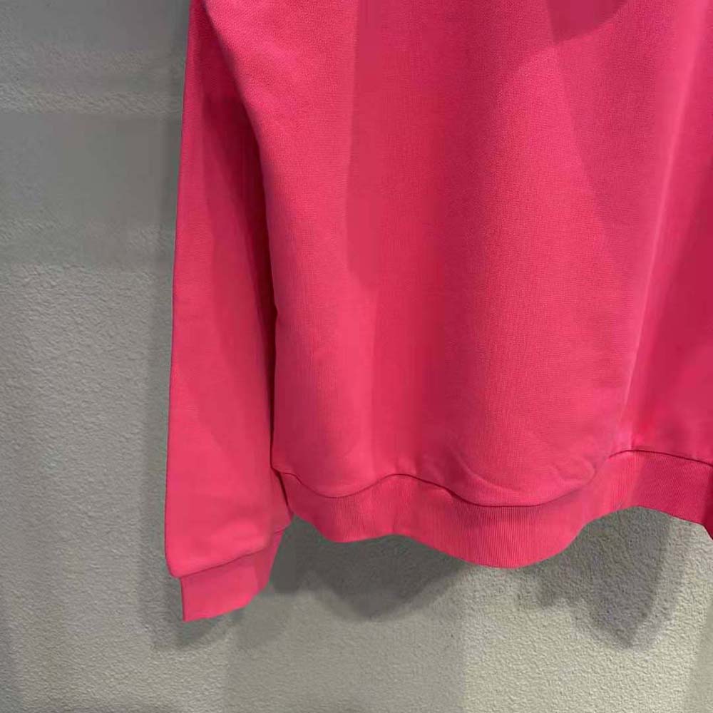 Celine Women Loose Sweatshirt in Cotton Fleece-Pink - image 7