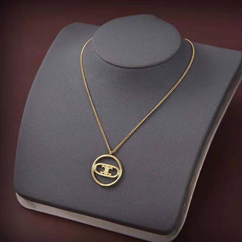 Celine Women Maillon Triomphe Bold Necklace in Brass with Gold Finish - image 7