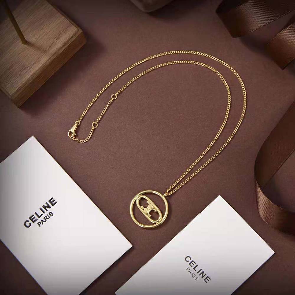 Celine Women Maillon Triomphe Bold Necklace in Brass with Gold Finish - image 6