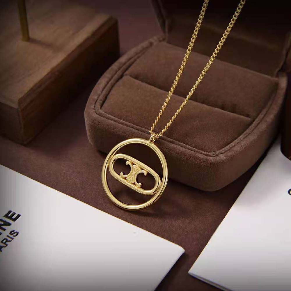 Celine Women Maillon Triomphe Bold Necklace in Brass with Gold Finish - image 5
