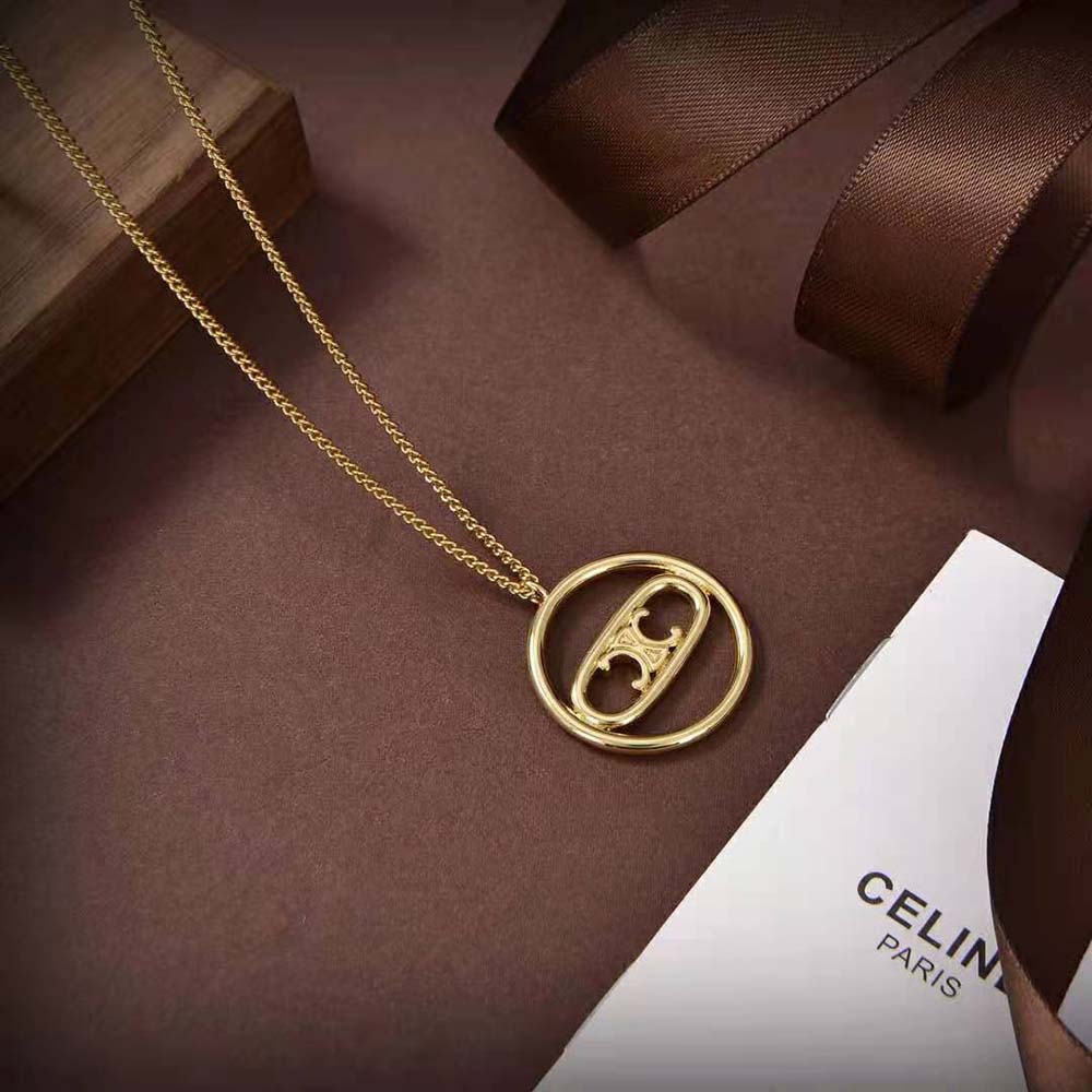 Celine Women Maillon Triomphe Bold Necklace in Brass with Gold Finish - image 4
