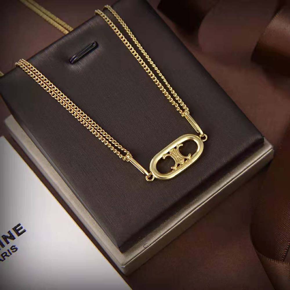 Celine Women Maillon Triomphe Necklace in Gold Brass - image 7
