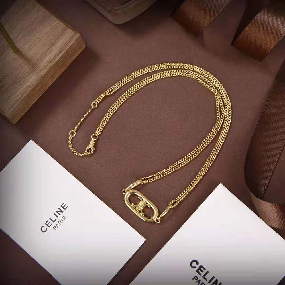 Celine Women Maillon Triomphe Necklace in Gold Brass - image 6