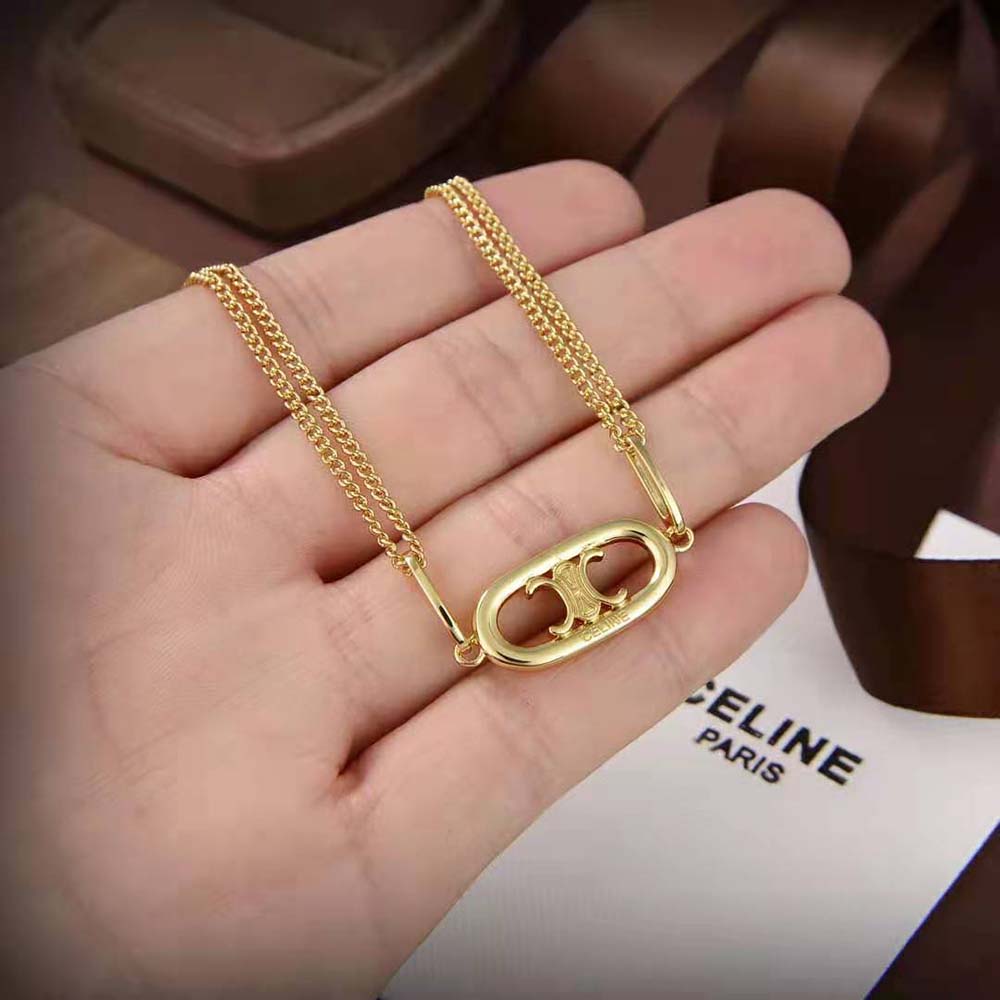 Celine Women Maillon Triomphe Necklace in Gold Brass - image 5