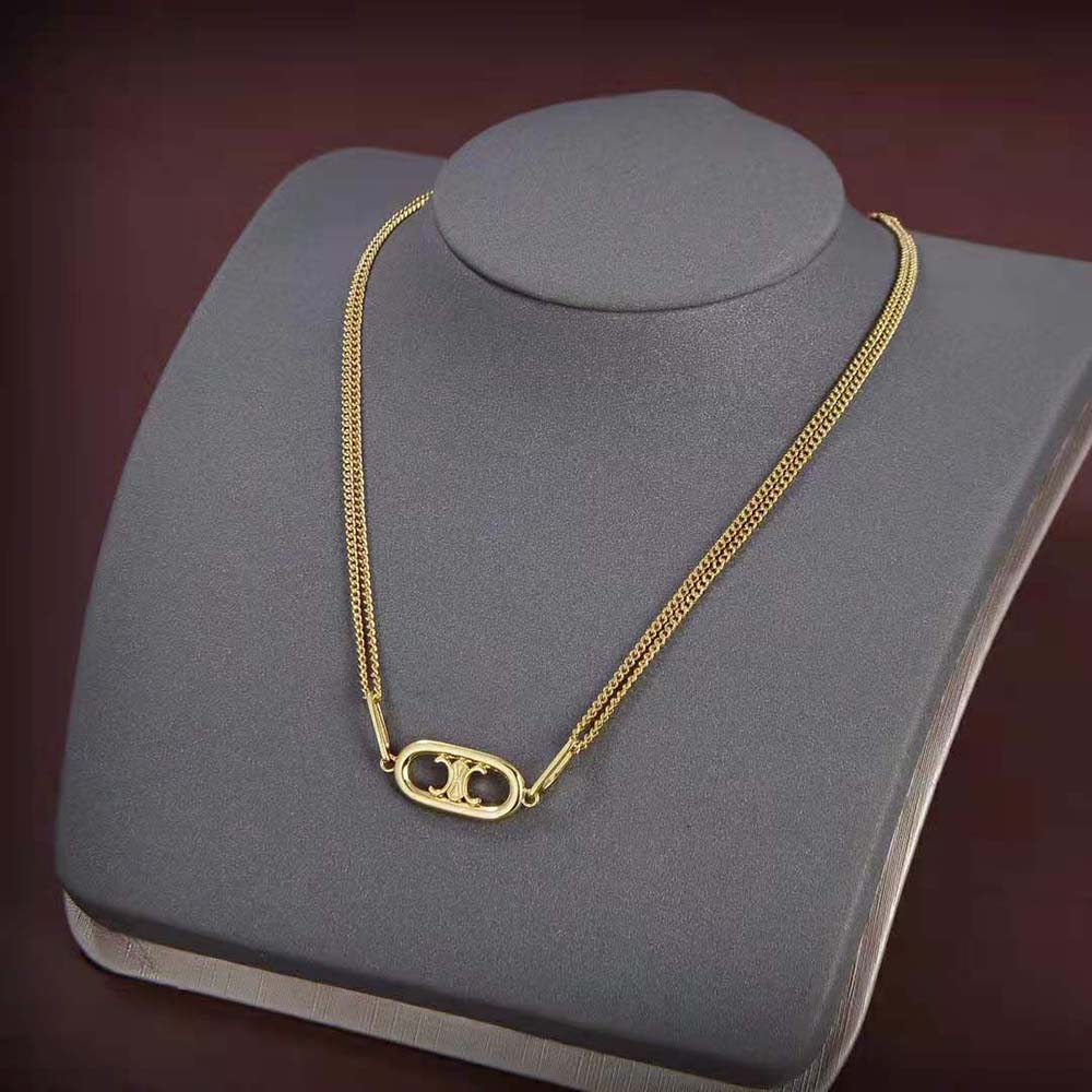 Side view showing lobster clasp of Celine Women Maillon Triomphe Necklace