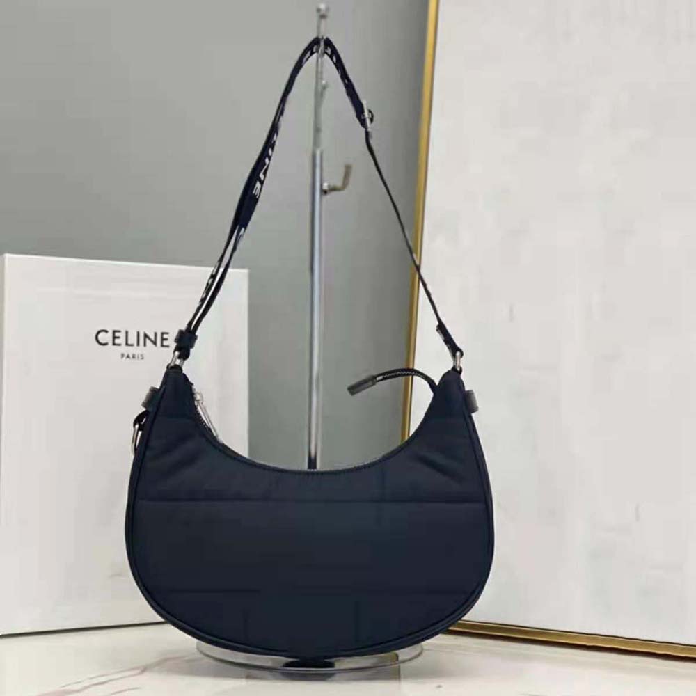 Celine Women Medium Ava Bag with Celine Strap in Quilted Nylon-Black - image 2